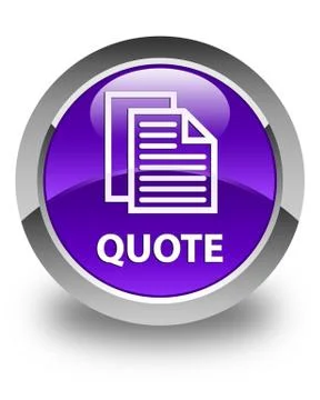 Quote (document pages icon) glossy purple round button Illustration