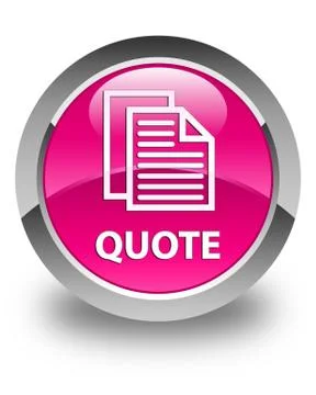 Quote (document pages icon) glossy pink round button Illustration