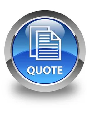 Quote (document pages icon) glossy blue round button Illustration