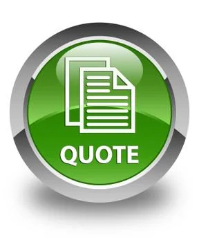 Quote (document pages icon) glossy soft green round button Illustration