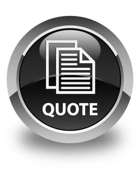 Quote (document pages icon) glossy black round button Illustration