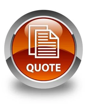 Quote (document pages icon) glossy brown round button Illustration