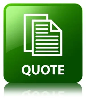 Quote (document pages icon) green square button Illustration