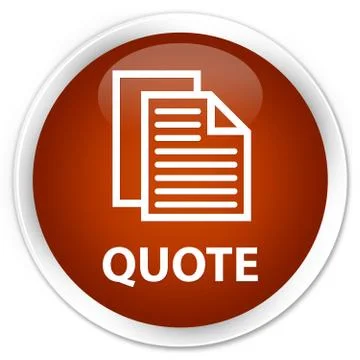 Quote (document pages icon) premium brown round button Illustration