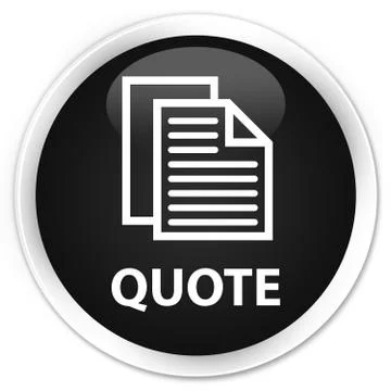 Quote (document pages icon) premium black round button Illustration