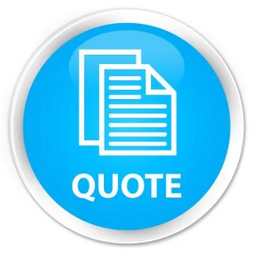 Quote (document pages icon) premium cyan blue round button Illustration