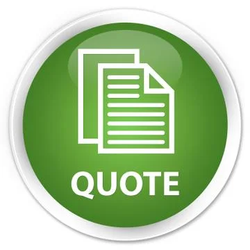 Quote (document pages icon) premium soft green round button Illustration