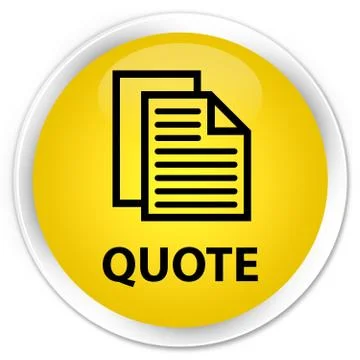 Quote (document pages icon) premium yellow round button Illustration