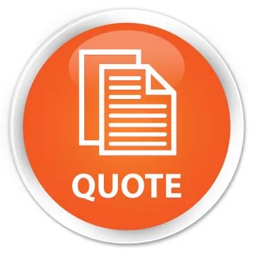 Quote (document pages icon) premium orange round button Illustration