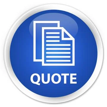 Quote (document pages icon) premium blue round button Illustration