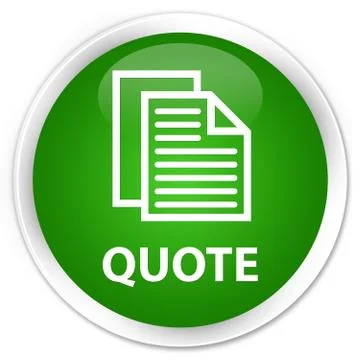 Quote (document pages icon) premium green round button Illustration