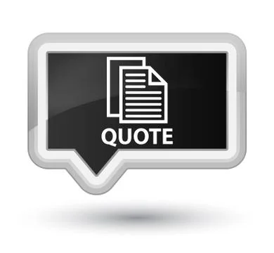 Quote (document pages icon) prime black banner button Illustration