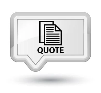 Quote (document pages icon) prime white banner button Illustration