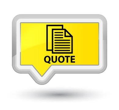 Quote (document pages icon) prime yellow banner button Illustration