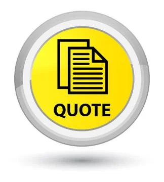 Quote (document pages icon) prime yellow round button Illustration