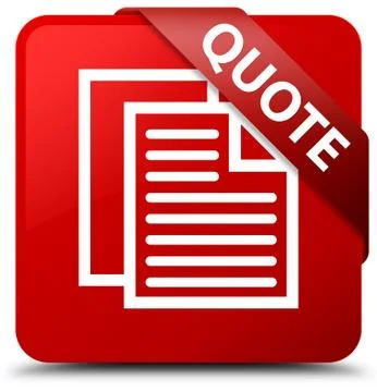 Quote (document pages icon) red square button red ribbon in corner Illustration