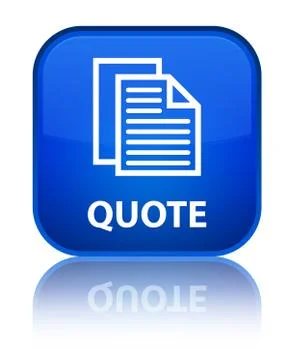 Quote (document pages icon) special blue square button Illustration