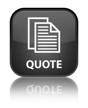 Quote (document pages icon) special black square button Illustration