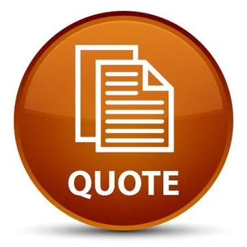 Quote (document pages icon) special brown round button Illustration