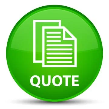 Quote (document pages icon) special green round button Illustration