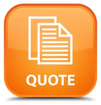 Quote (document pages icon) special orange square button Illustration