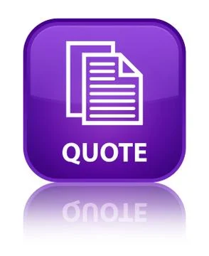 Quote (document pages icon) special purple square button Illustration