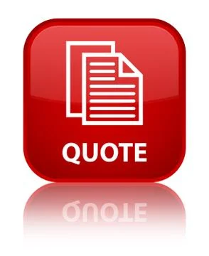 Quote (document pages icon) special red square button Illustration