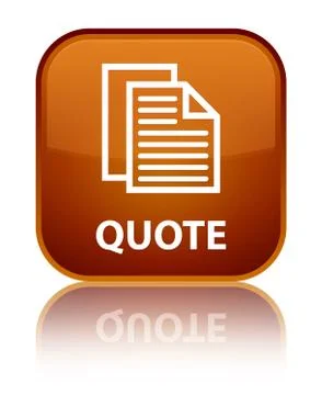 Quote (document pages icon) special brown square button Illustration