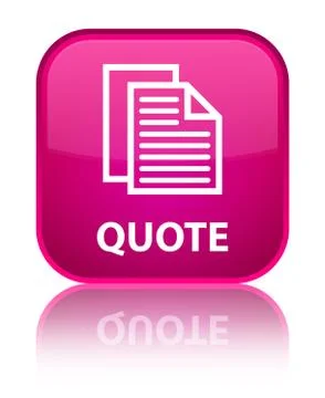 Quote (document pages icon) special pink square button Illustration
