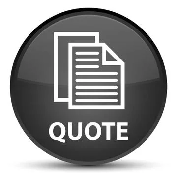 Quote (document pages icon) special black round button Illustration