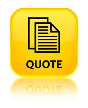 Quote (document pages icon) special yellow square button Illustration