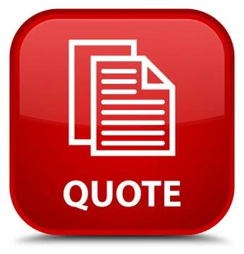 Quote (document pages icon) special red square button Illustration