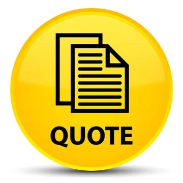 Quote (document pages icon) special yellow round button Illustration