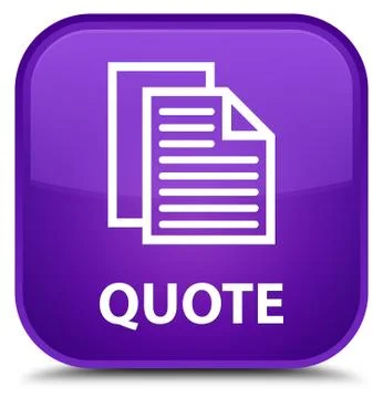 Quote (document pages icon) special purple square button Illustration