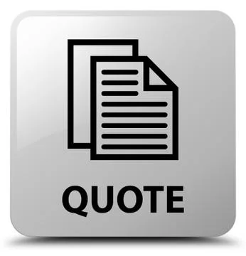 Quote (document pages icon) white square button Illustration