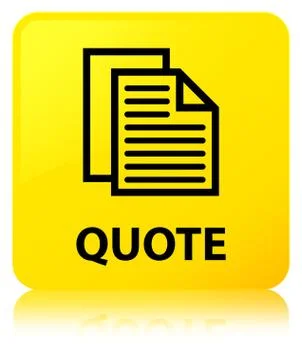 Quote (document pages icon) yellow square button Illustration
