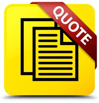Quote (document pages icon) yellow square button red ribbon in corner Illustration