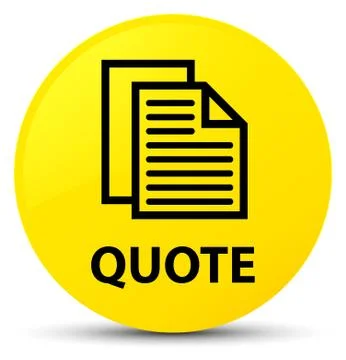 Quote (document pages icon) yellow round button Illustration