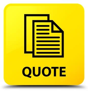 Quote (document pages icon) yellow square button Illustration