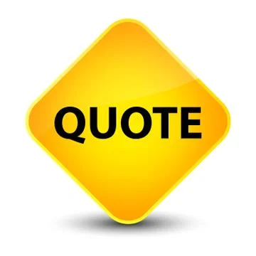 Quote elegant yellow diamond button Stock Illustration