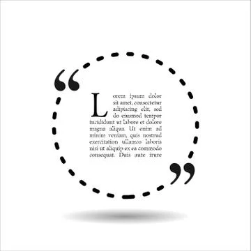Quote empty text bubble. Frame ball is round Stock Illustration