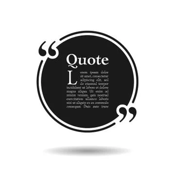 Quote empty text bubble. Frame ball is round Stock Illustration