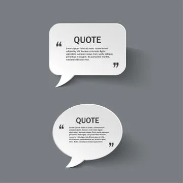Quote form on paper speech bubbles Stock Illustration