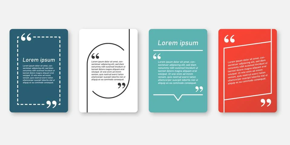 Quote frame blank template icon in flat style. Empty speech bubble vector i.. 스톡 일러스트