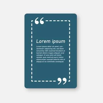 Quote frame blank template icon in flat style. Empty speech bubble vector i.. 스톡 일러스트