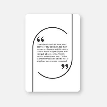 Quote frame blank template icon in flat style. Empty speech bubble vector i.. Stock Illustration