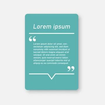 Quote frame blank template icon in flat style. Empty speech bubble vector i.. 스톡 일러스트