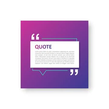 Quote frame blank template icon in flat style. Empty speech bubble vector i.. Stockillustratie