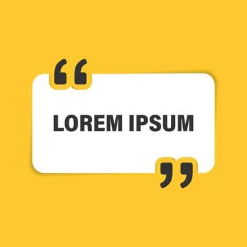 Quote frame blank template icon in flat style. Empty speech bubble vector i.. Stock Illustration