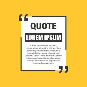 Quote frame blank template icon in flat style. Empty speech bubble vector i.. 스톡 일러스트
